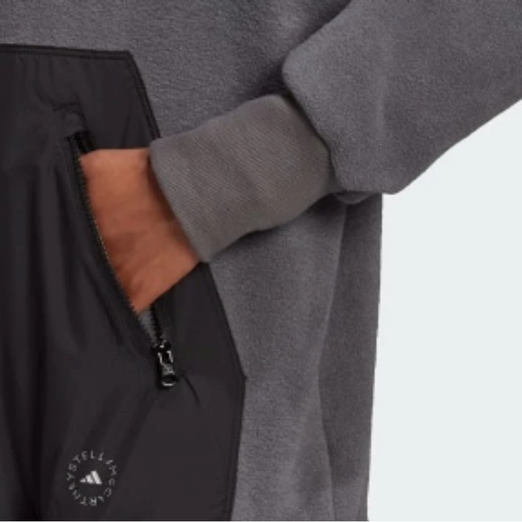 Adidas by Stella McCartney Black and Grey 1/4 Zip Fleece Jacket | EUC Size XL - Picture 5 of 11